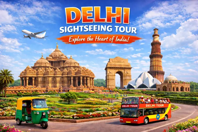Delhi sightseeing tour Red Fort India Gate Qutub Minar