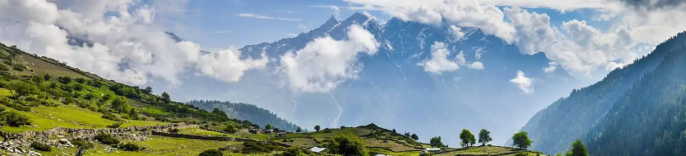 Himachal scenic mountains and lake view