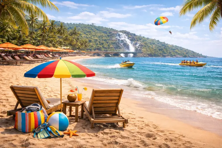 Goa scenic beaches and lake view